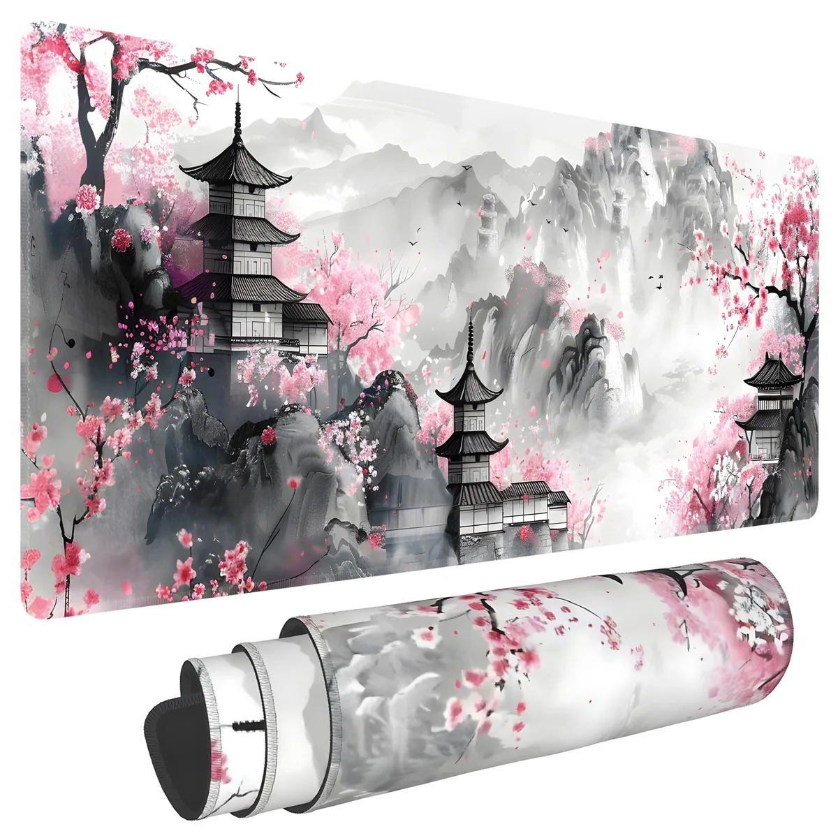  BAHDSISFA GTYOI-249 Cherry Blossom Mouse Pad 31.5"x11.8" 3mm — product photo