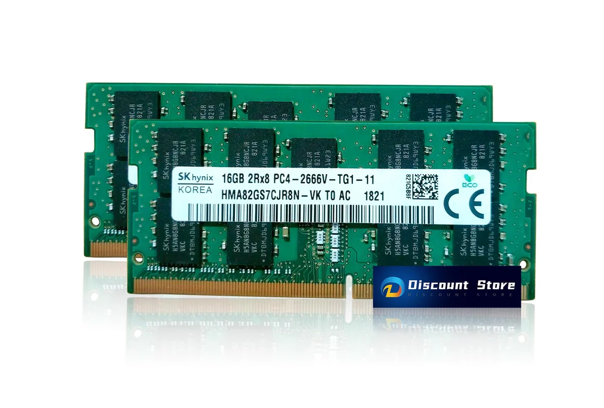 SK hynix SK hynix HMA82GS7CJR8N-VK 32GB (2×16GB) DDR4 2666 ECC SO-DIMM server RAM — product photo