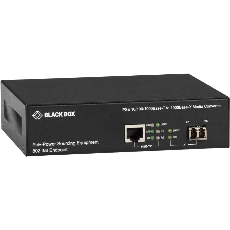 Black Box Corporation Black Box Corporation LPS500AMMLCR3 10/100/1000 PoE Media Converter — product photo