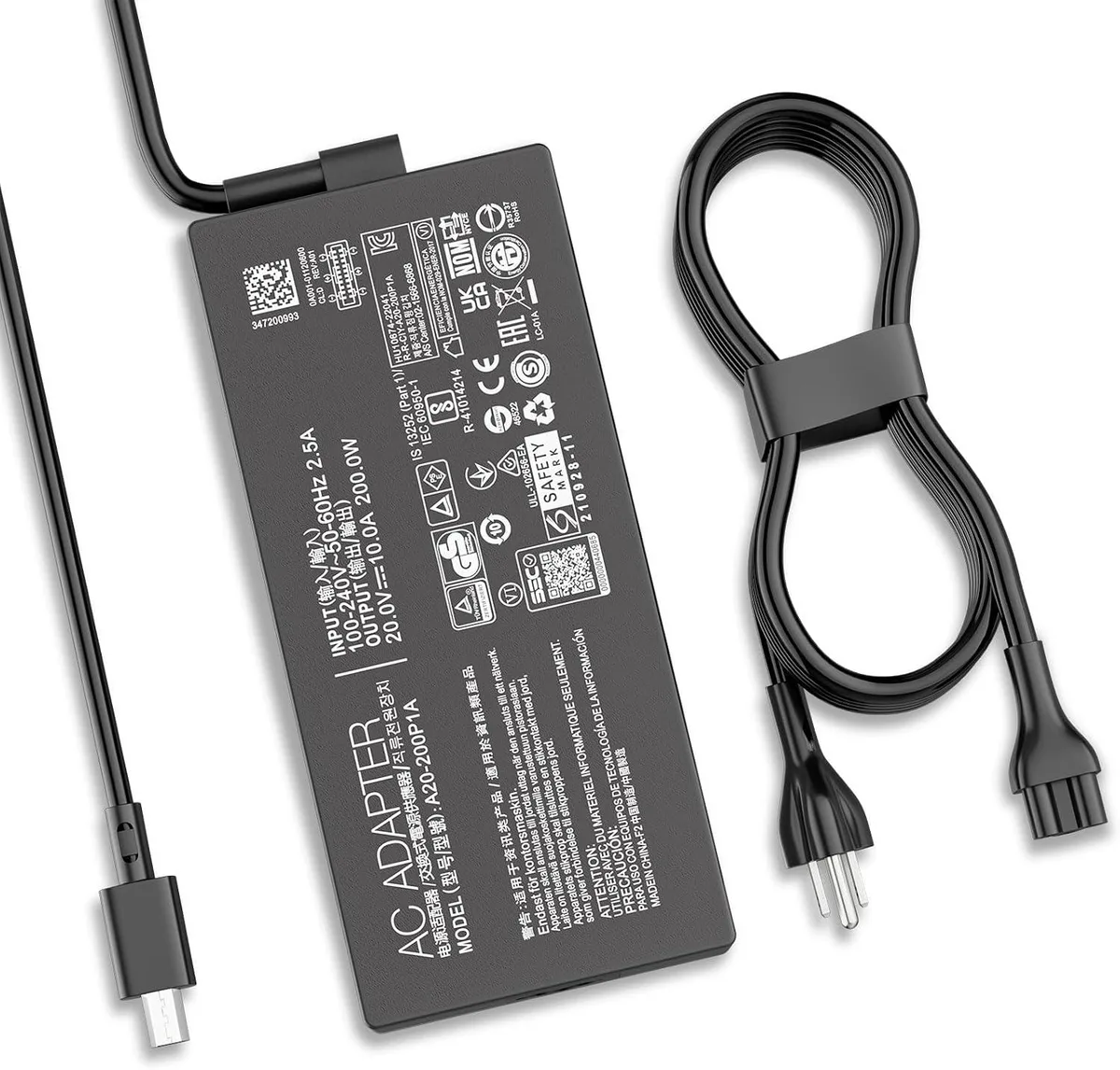 BASEUS BASEUS 200W 20V 10A AC Adapter laptop charger — product photo