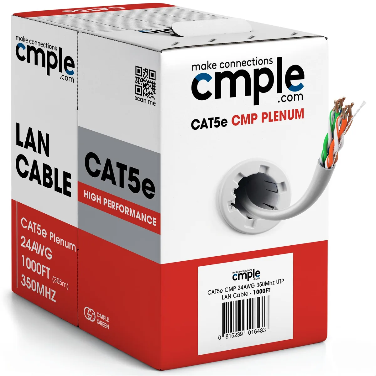 CMPLE CMPLE Cat5e Plenum Cable 1000ft White 350MHz — product photo