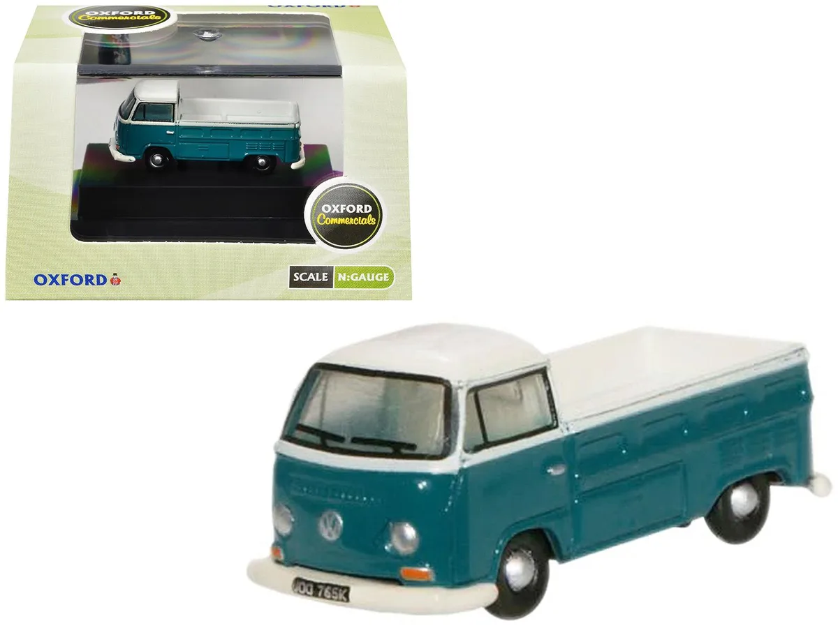 Oxford Diecast Oxford Diecast Volkswagen T2 Pickup Emerald Green Arkona White 1/148 Scale Diecast Hobby Collectible — product photo
