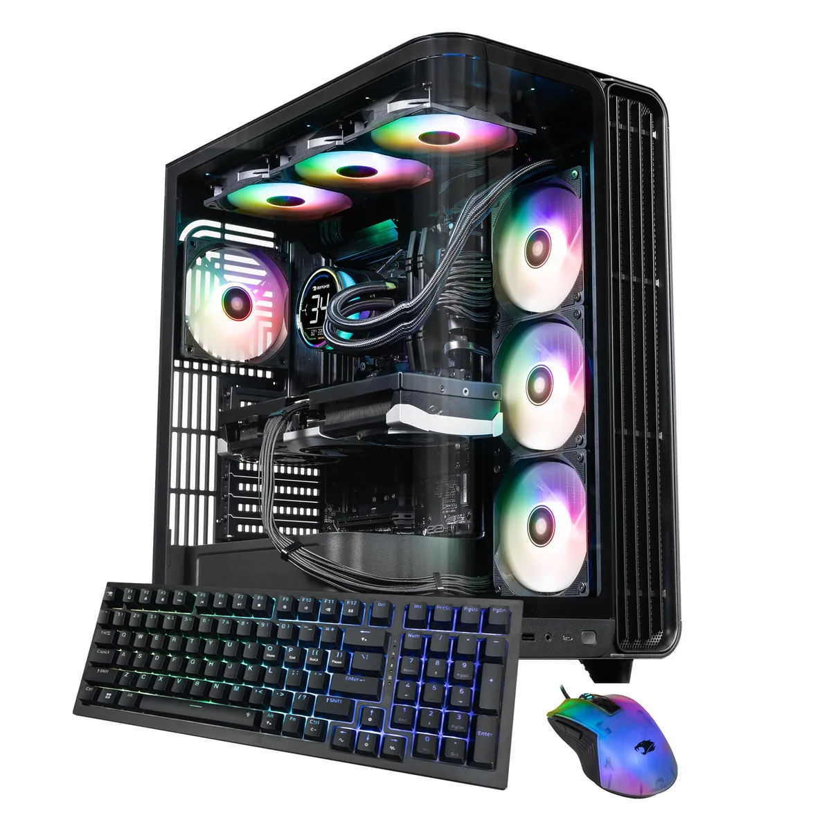 iBUYPOWER iBUYPOWER TBA7R97XT01 Gaming PC Ryzen 7 9800X3D RX 9070 XT 32GB DDR5 2TB NVMe — product photo