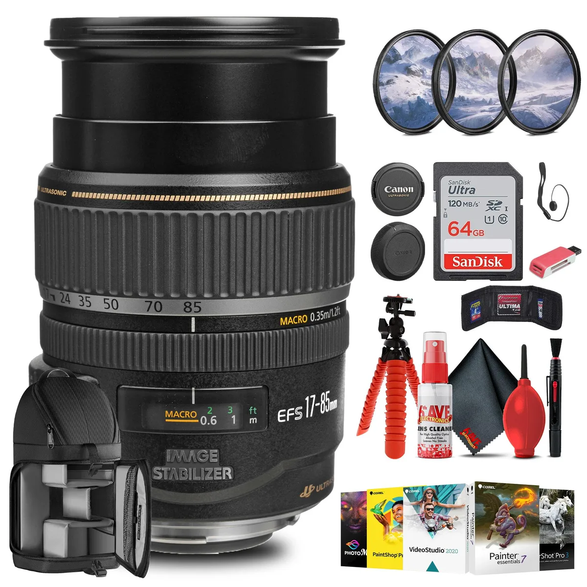 Canon Canon EF-S 17-85mm f/4-5.6 IS USM Lens Bundle — product photo