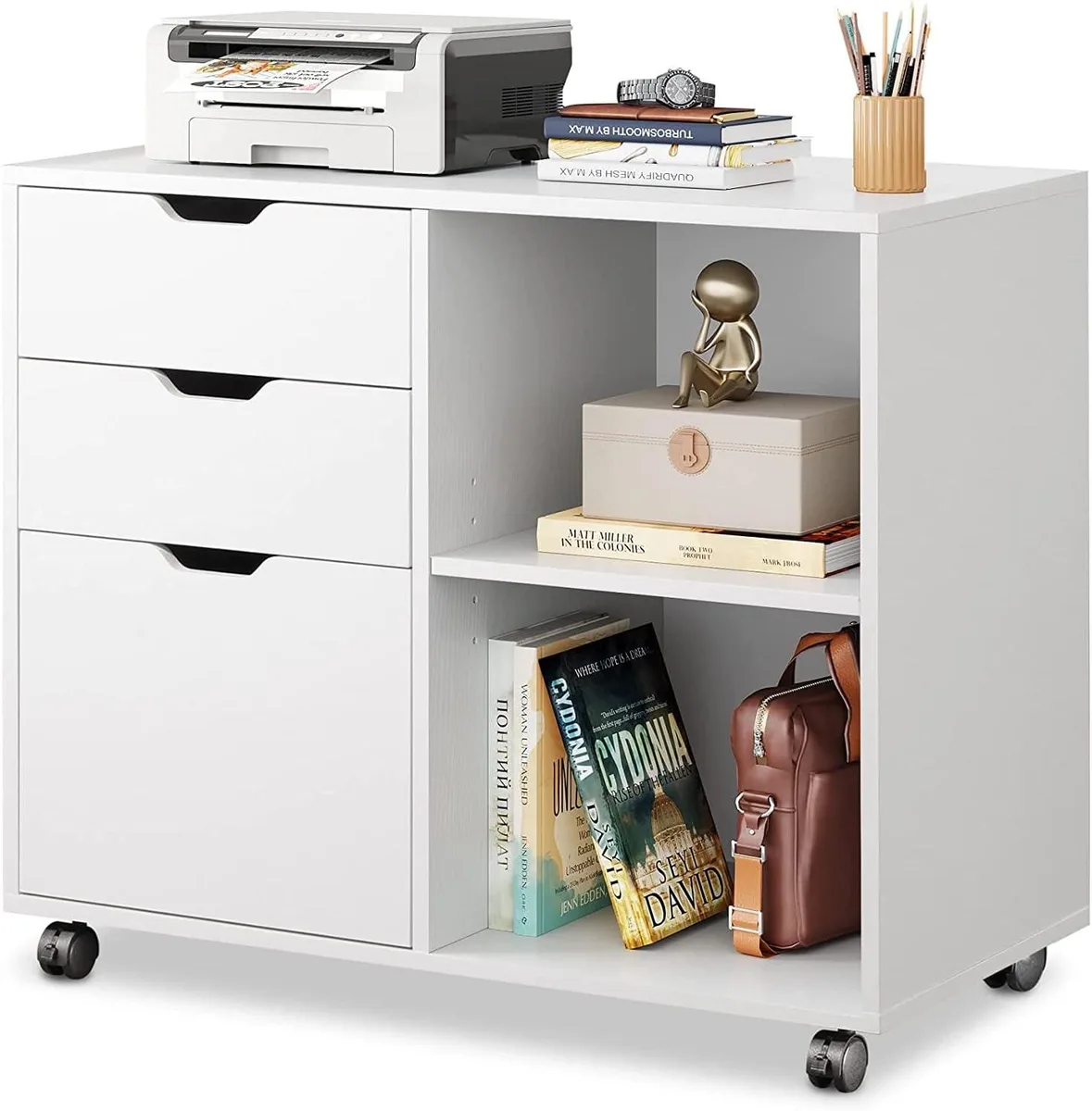 BFKK BFKK 3-Drawer Mobile Lateral File Cabinet White — product photo