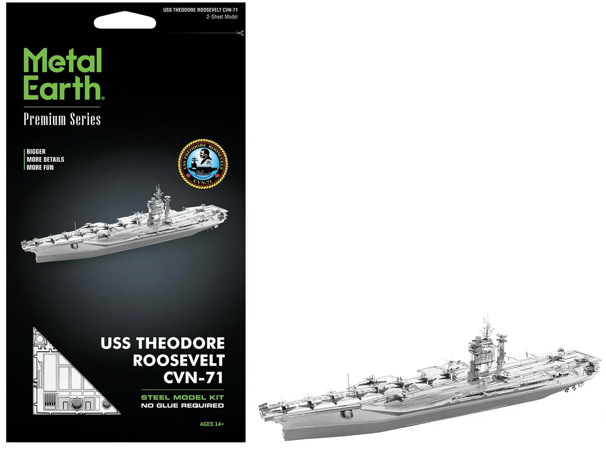 Metal Earth Metal Earth USS Theodore Roosevelt CVN-71 Aircraft Carrier Hobby Collectible — product photo