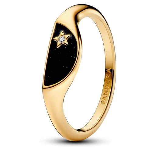 PANDORA PANDORA ME Halved Enamel Signet Ring 14k gold plating — product photo