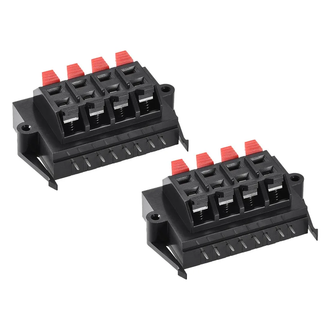 Unique-Bargains Unique-Bargains 8Way Spring Speaker Terminal Clip Connector 2Pcs Red/Black 64mm x 39.5mm x 25.5mm — product photo