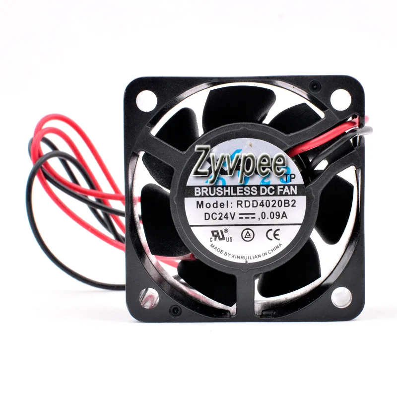 Zyvpee Zyvpee RDD4020B2 40mm 4020 DC24V 0.09A 2 Wires Ball Bearing Case Fan — product photo