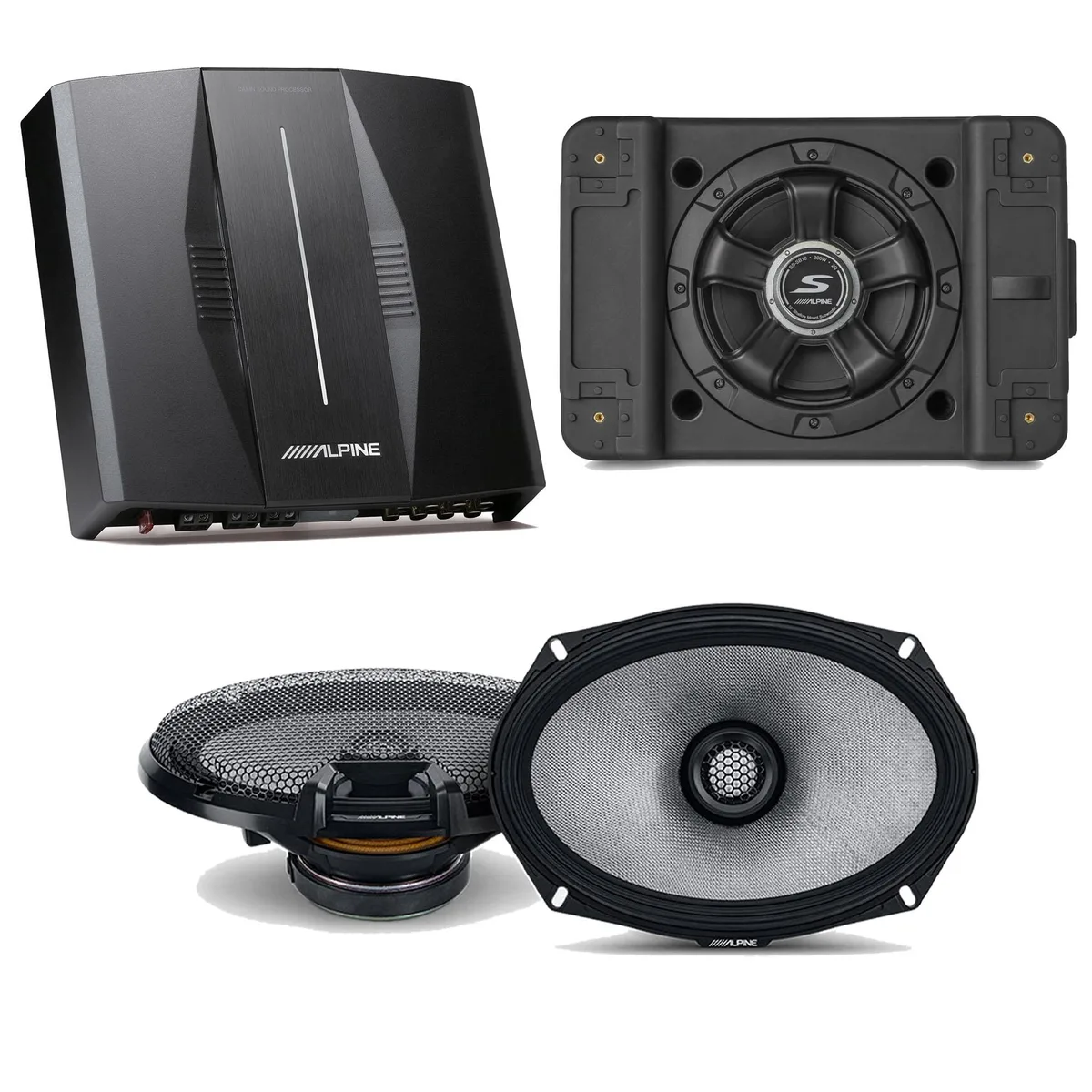 Alpine Alpine PXE-C80-88 OPTIM8 Bundle 8-Channel Amplifier SS-SB10 Subwoofer R2-S69 Speakers — product photo