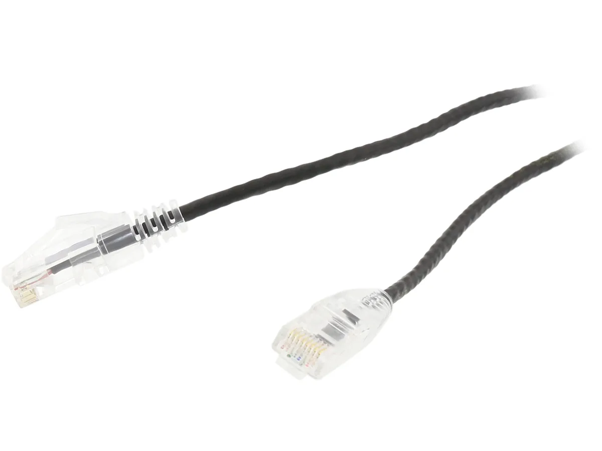 Nippon Labs Nippon Labs SLCAT6-28-14BK network ethernet cable 14 ft 28 AWG Cat6 550Mhz Black — product photo
