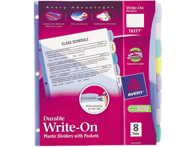 Avery Avery 16177 8-Tab Letter Card Filing Dividers — product photo