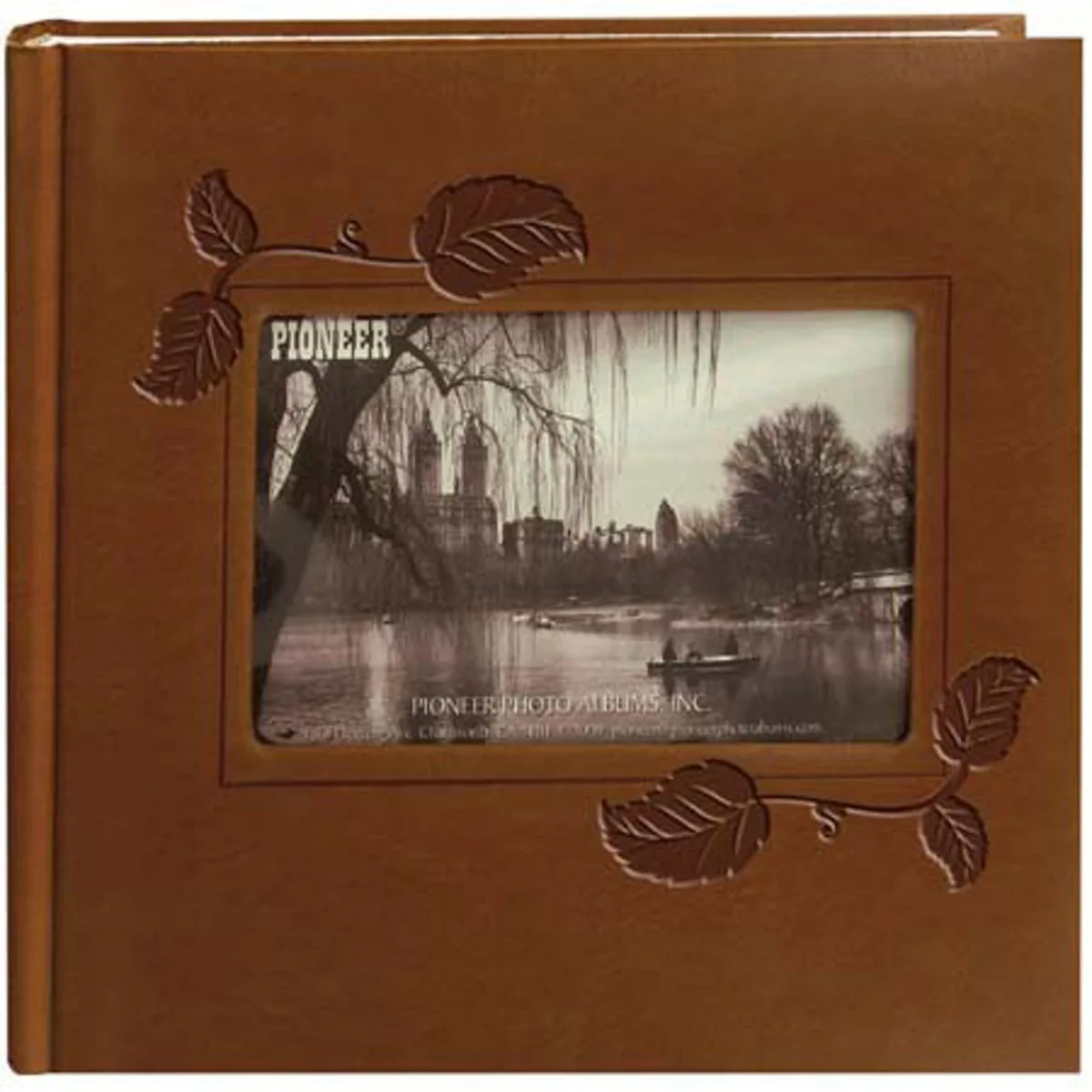 Pioneer Photo Albums Pioneer Photo Albums Embossed Leatherette Framer Photo Album Brown Ivy 200 4x6 photos — product photo