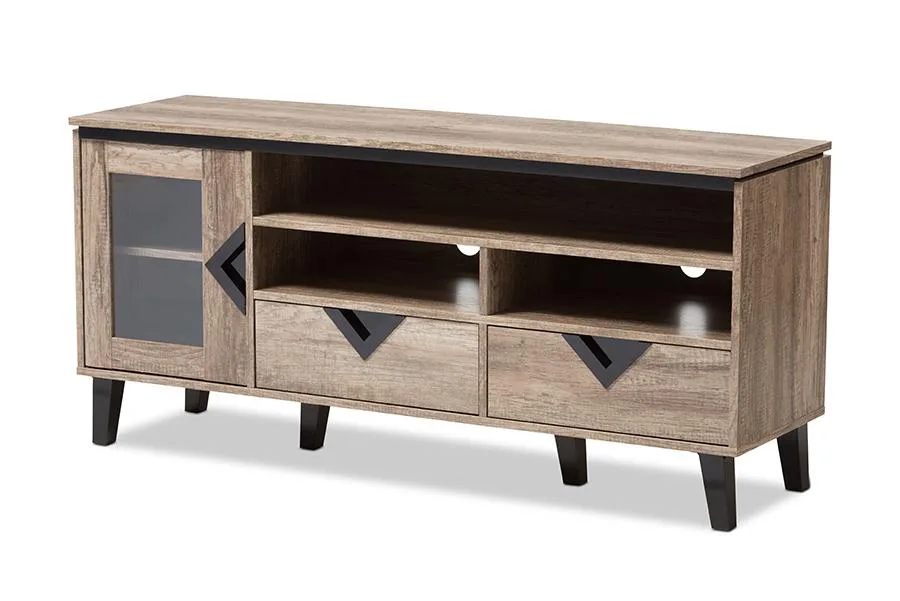 Baxton Studio Baxton Studio Cardiff Light Brown Wood 55-Inch TV Stand — product photo