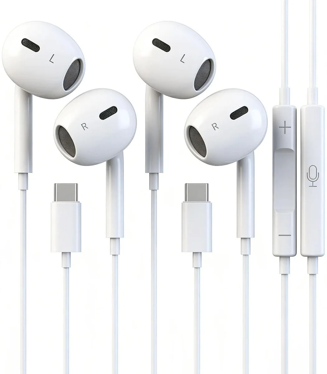 SuperTooth USBC USB-C Wired Earbuds 2-Pack Black — product photo