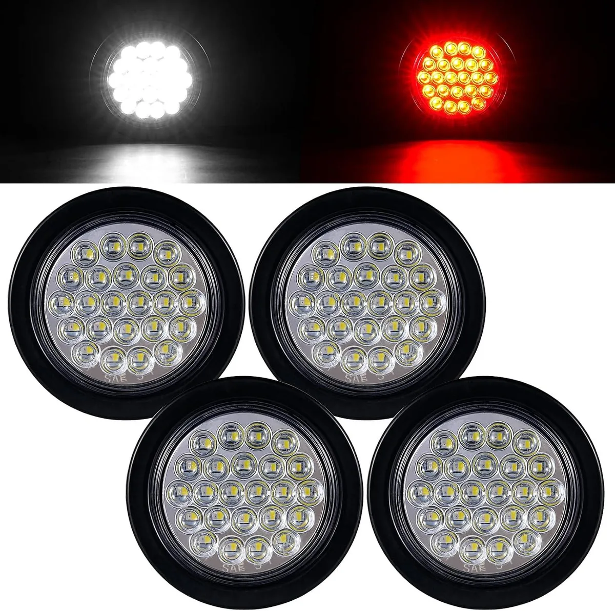 BFKK BFKK 4 Inch Dual-Color LED Trailer Lights 24 LED Pack of 4 — product photo