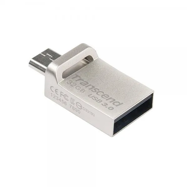 Transcend Transcend JetFlash 880S OTG USB 3.0 32GB Silver Edition USB flash drive — product photo
