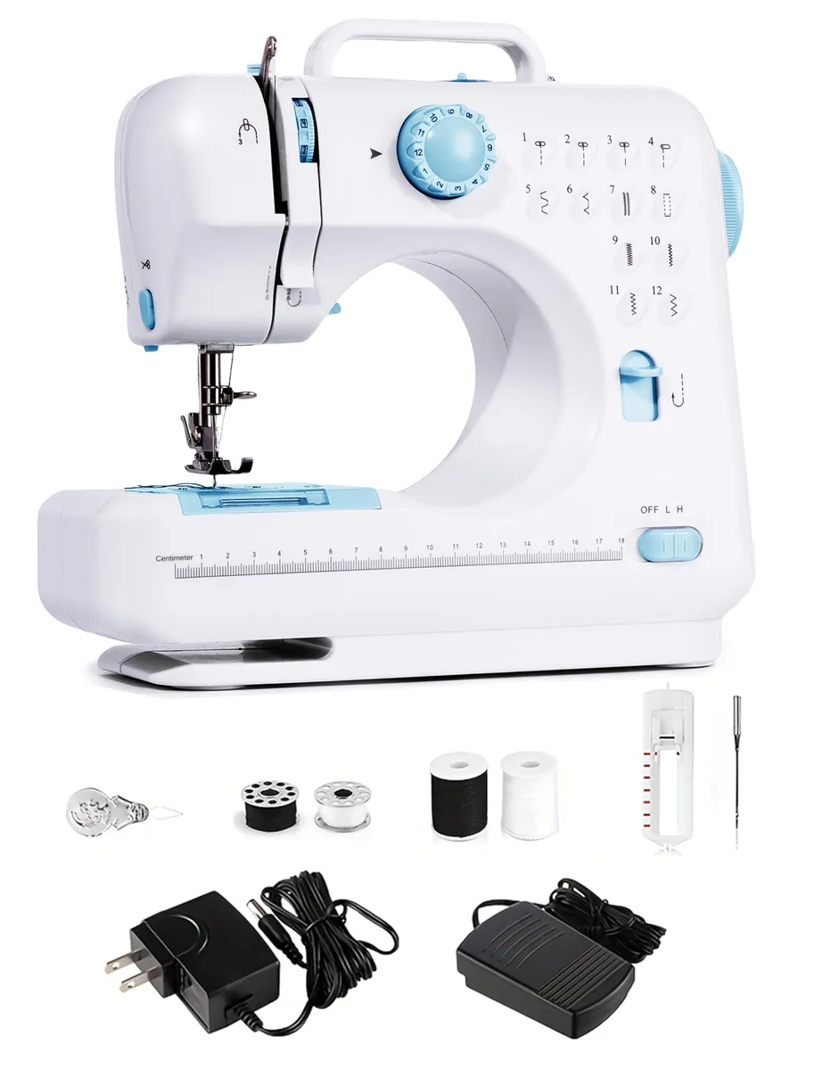 LOMOTIVE Sewing Machine 12 Stitch Blue 10.2 x 10.8 x 4.8 in 2.3KG — product photo