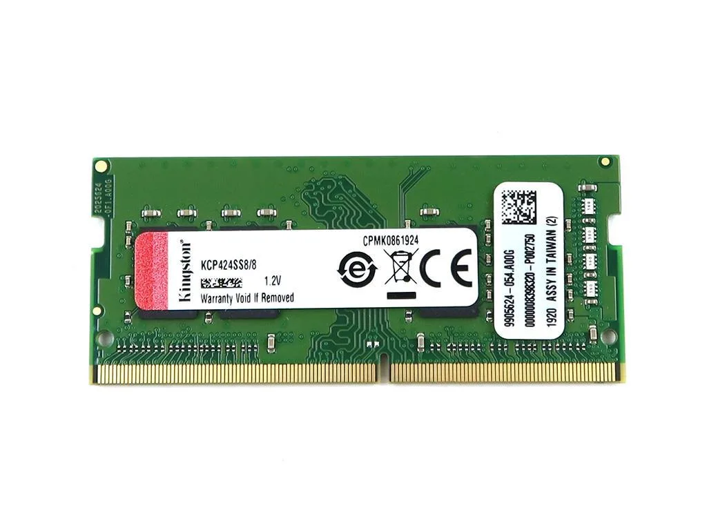 Kingston Technology Corp. Kingston Technology Corp. KCP424SS8/8 8GB DDR4 SO-DIMM 2400MHz CL17 1.2V 260-Pin Laptop Memory — product photo