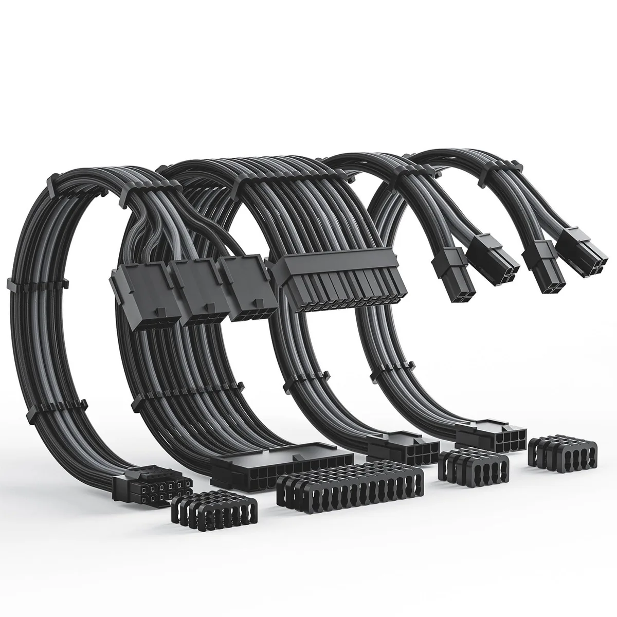  Asiahorse PCIE5.0-4KIT-SN-BLACKGREAY-180 12VHPWR Extension Kit 30cm — product photo