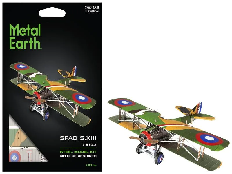 Metal Earth Metal Earth SPAD S.XIII Fighter Aircraft French Air Force hobby collectible — product photo