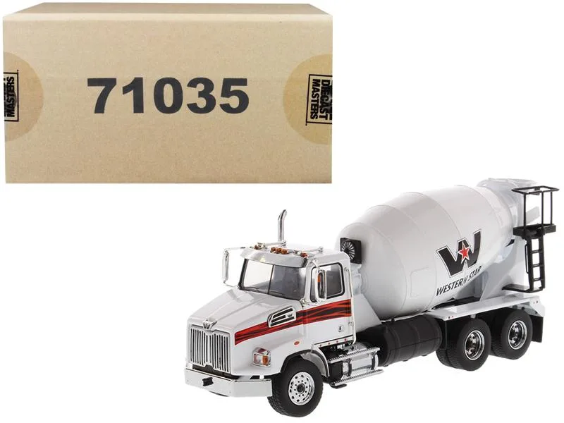 DieCast Masters DieCast Masters Western Star 4700 SB Concrete Mixer Truck White 1/50 vehicle — product photo