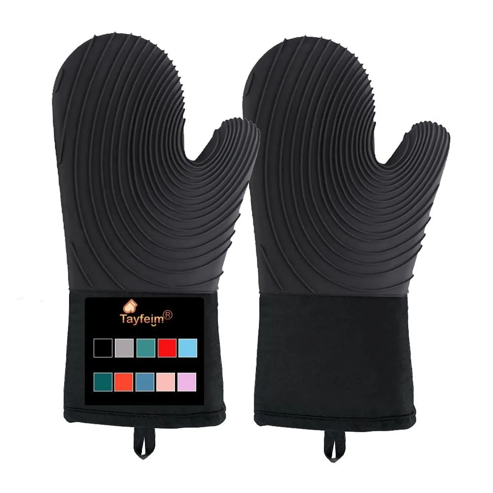  Tayfeim Silicone Oven Mitts 13.6 in 500°F Black — product photo