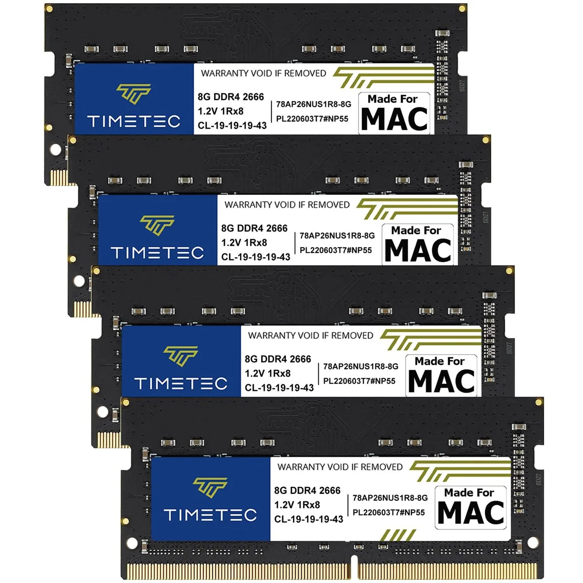 Timetec Timetec MR-G8GD426S2E 32GB (4x8GB) DDR4 2666 CL19 1.2V 260-pin SODIMM laptop RAM — product photo