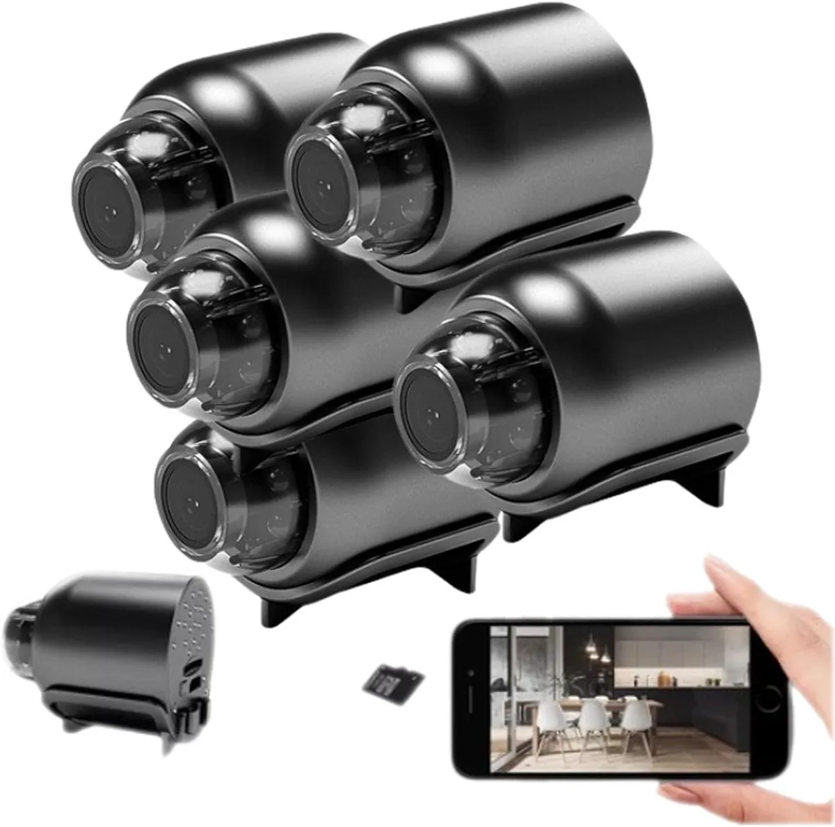 NaSR NaSR Mini Wireless 1080p Security Camera 160° 5 Pack — product photo