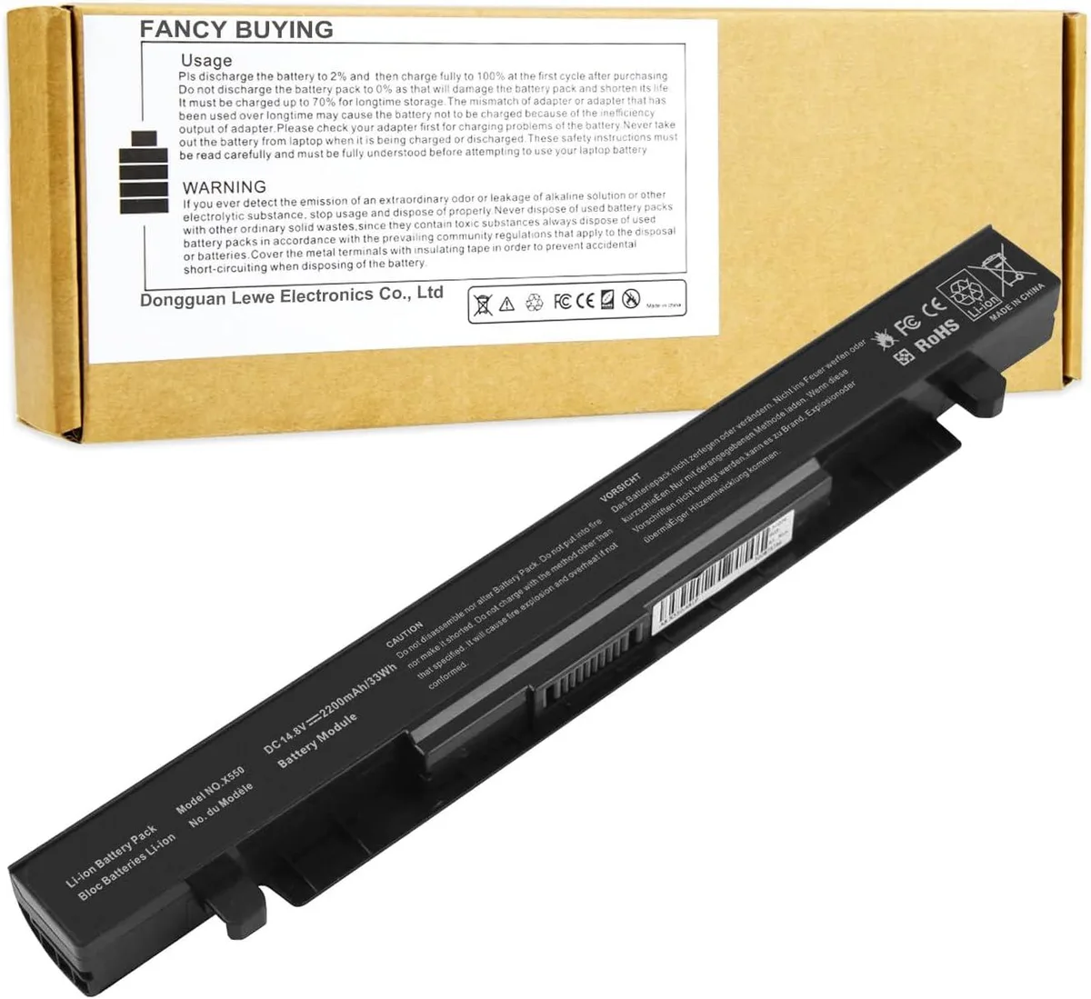 PISKEKAT PISKEKAT A41-X550A 56WH 14.8V 4-cell laptop battery — product photo