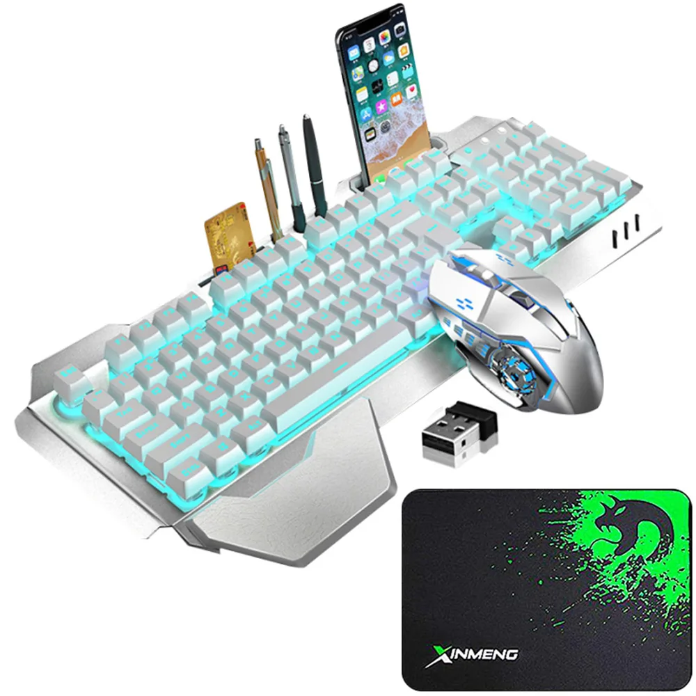 Dongguan Li Hao Hardware Tech Co., Ltd Dongguan Li Hao Hardware Tech Co., Ltd Wireless Gaming Keyboard and Mouse, White — product photo