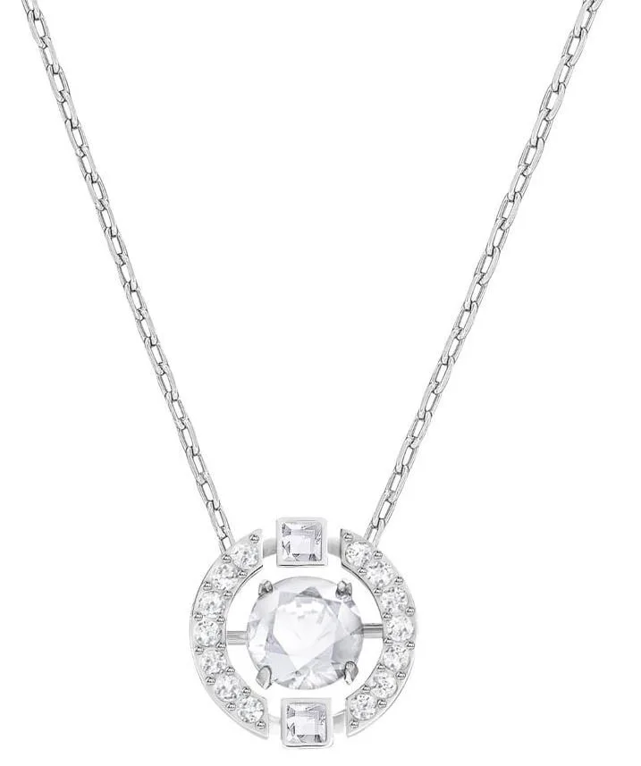 Swarovski Swarovski Sparkling Dance Round Necklace 5286137 18K Gold Plated .39 in Silver — product photo