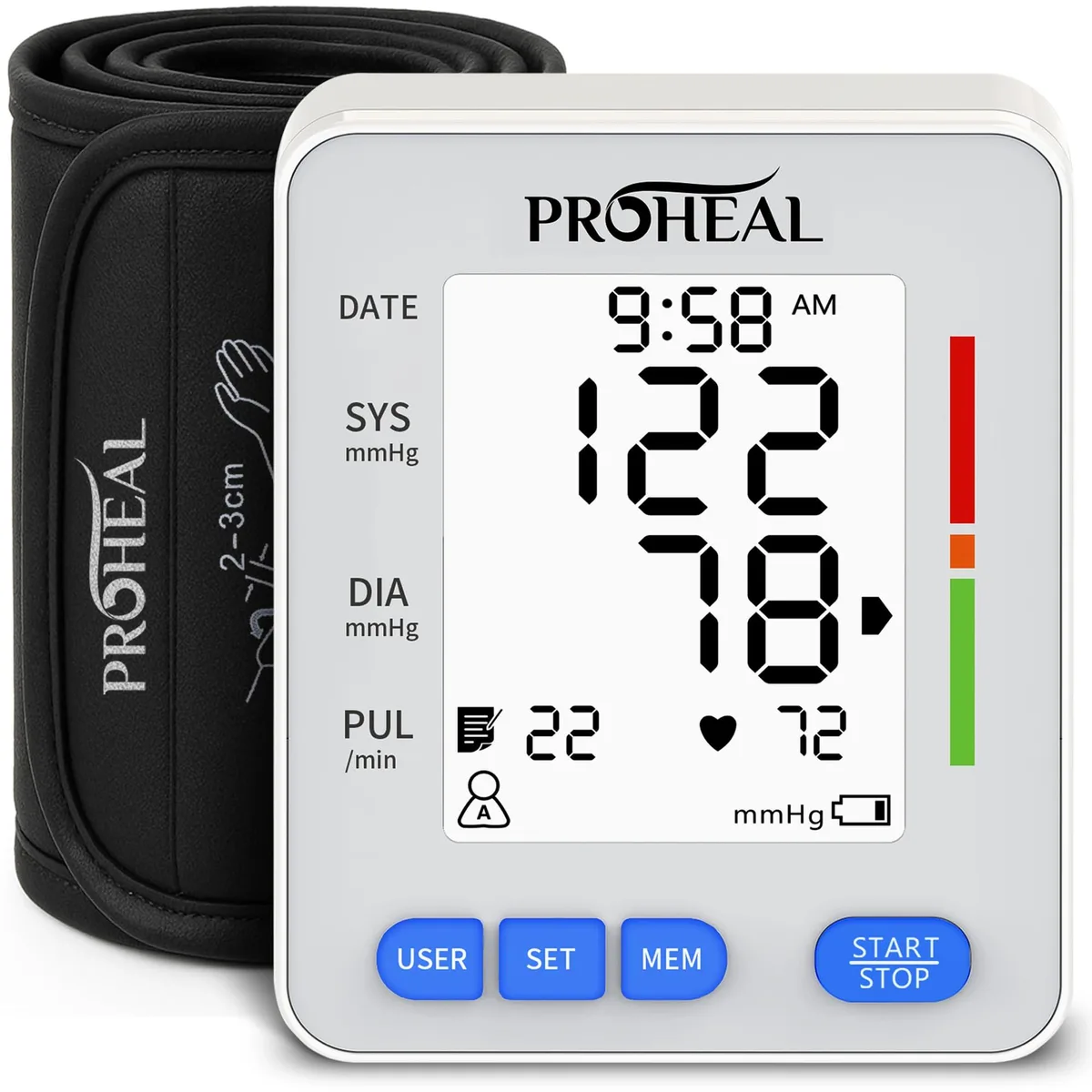  ProHeal PH-PMDBPAMP Talking Blood Pressure Monitor, 3 User, 240 Readings — product photo