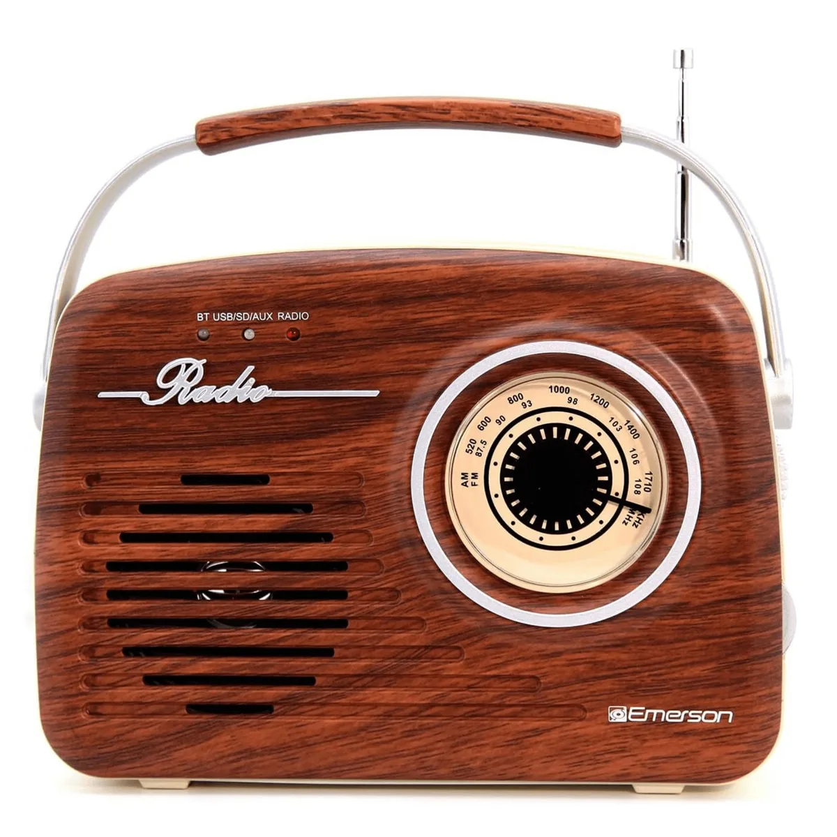 Emerson Emerson EAS-3002-MH Portable Retro AM/FM Radio Mahogany — product photo