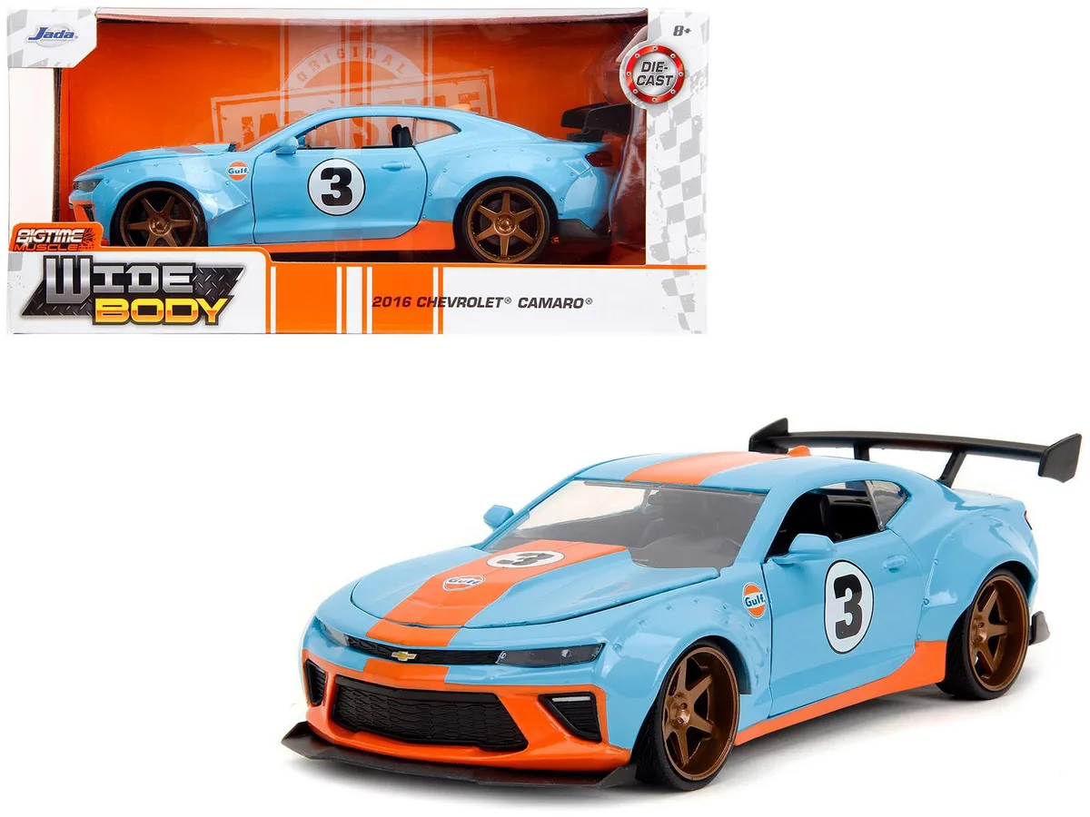 Jada Jada 2016 Chevrolet Camaro Widebody #3 Gulf Oil 1/24 Diecast — product photo