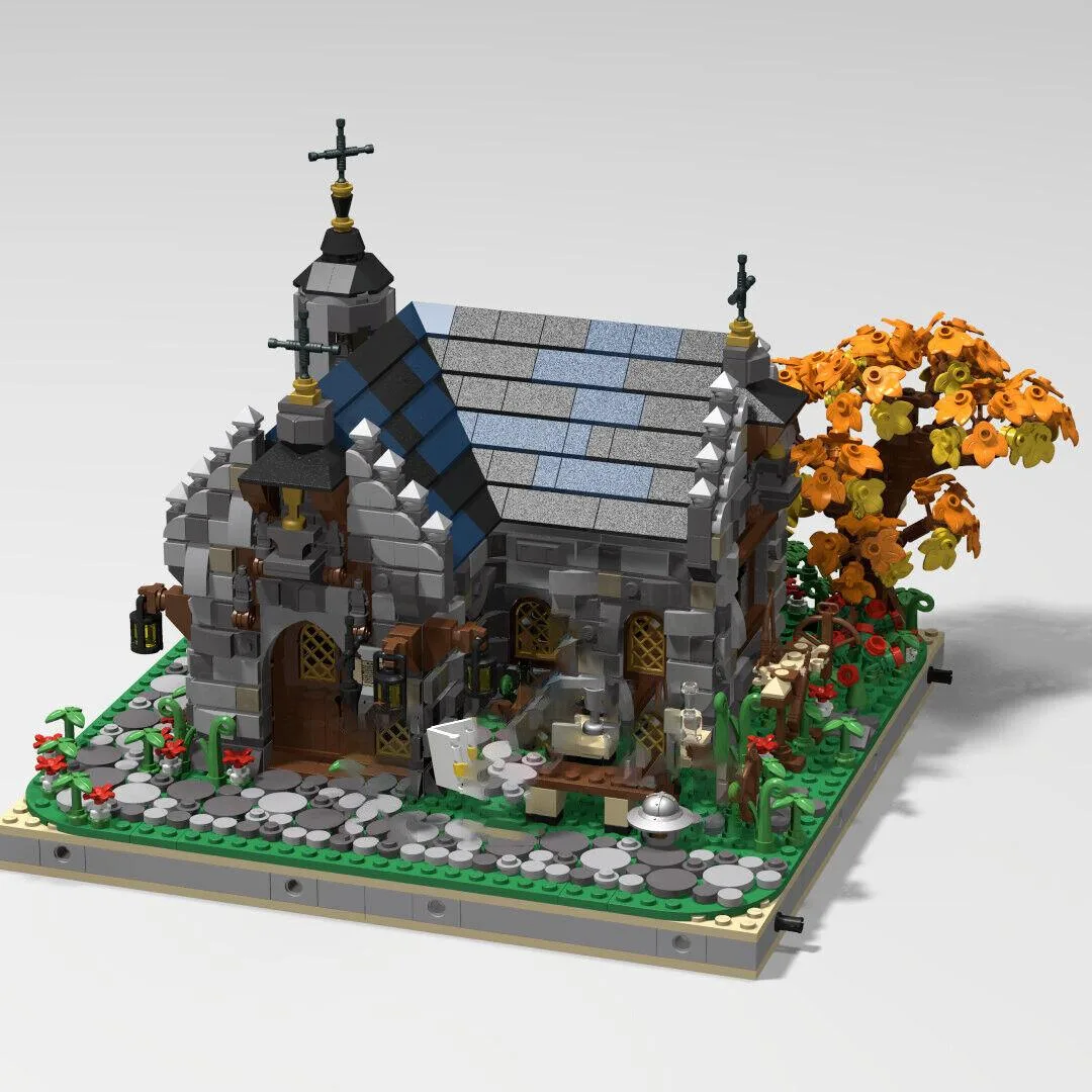 ZITIANYOUBUILD ZITIANYOUBUILD Medieval Chapel Building Set 2087 Pieces MOC — product photo