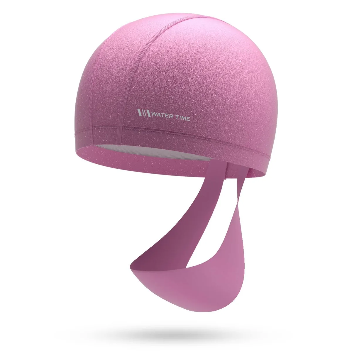  WATER TIME Fabric Swim Cap Pink 82% Polyester 18% Spandex — product photo