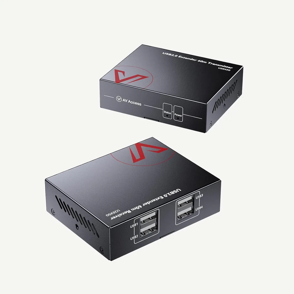 Explus-C Explus-C USB 2.0 Extender over Cat5e/6/6a/7 196ft 4 Ports KVM Switch — product photo