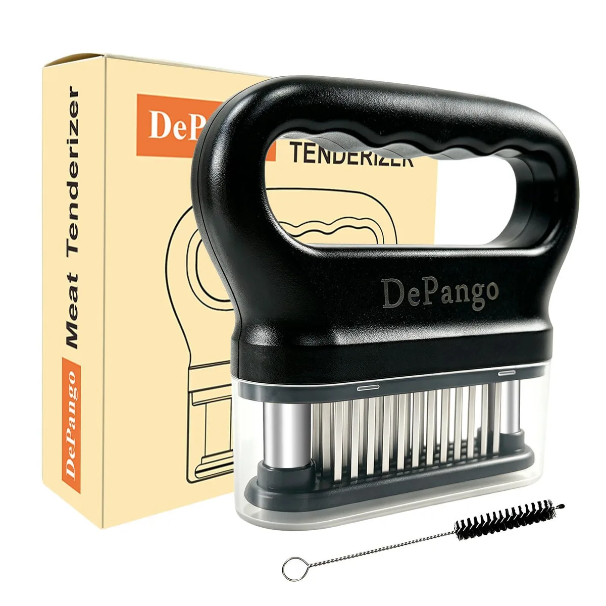  Meat Tenderizer 48 Stainless Steel Needle Blades with Cleaning Brush — product photo