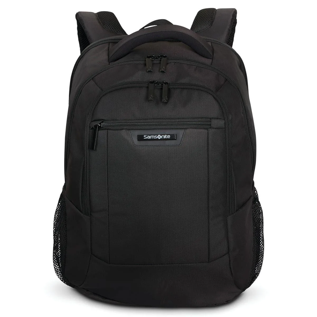 Black Samsonite Classic 2 backpack with top handle and front pockets