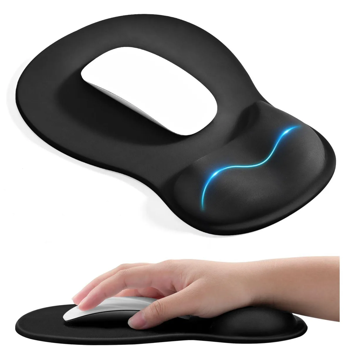  EooCoo Ergonomic Mouse Pad Gel Wrist Rest 10.2 x 7.5 in Black — product photo