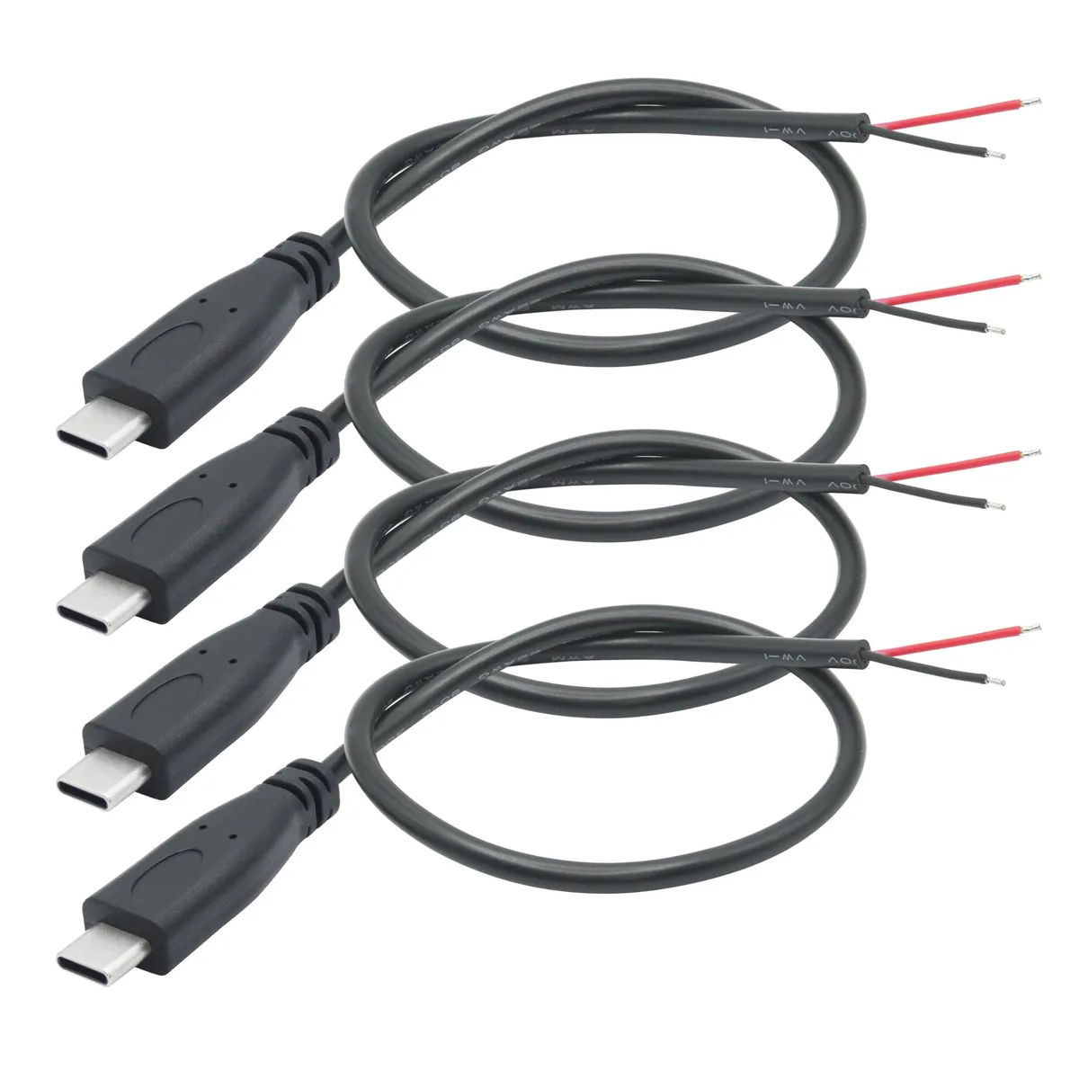 Vszerda Vszerda USB C to 2 Pin Bare Wire Cable 25cm 22AWG 4 Pack — product photo