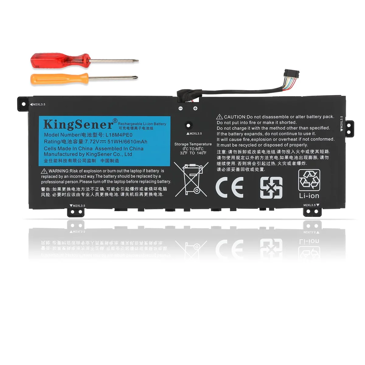 KingSener KingSener L18M4PE0 laptop battery 7.72V 6610mAh 51WH for Lenovo Yoga C740-14IML — product photo