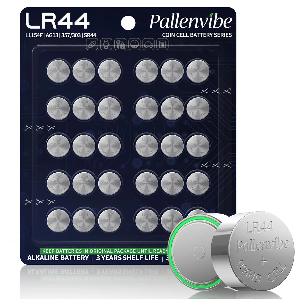 No Sew No Sew LR44 Alkaline Button Cell Battery 30 Pack — product photo