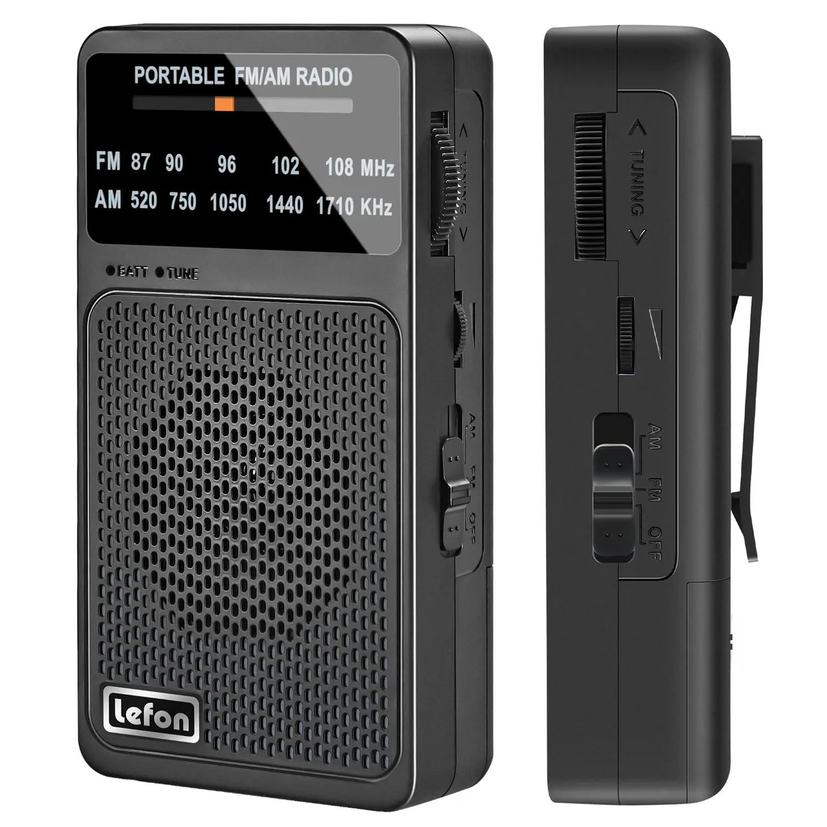  TRELC T-08 AM FM Pocket Radio Black — product photo