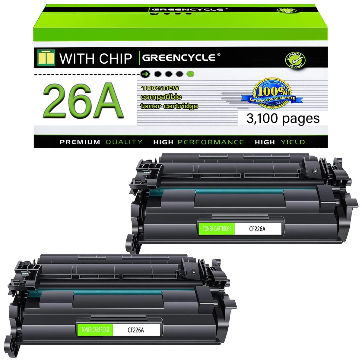 GREENCYCLE GREENCYCLE CF226A toner cartridge 2 pack black 3100 pages — product photo