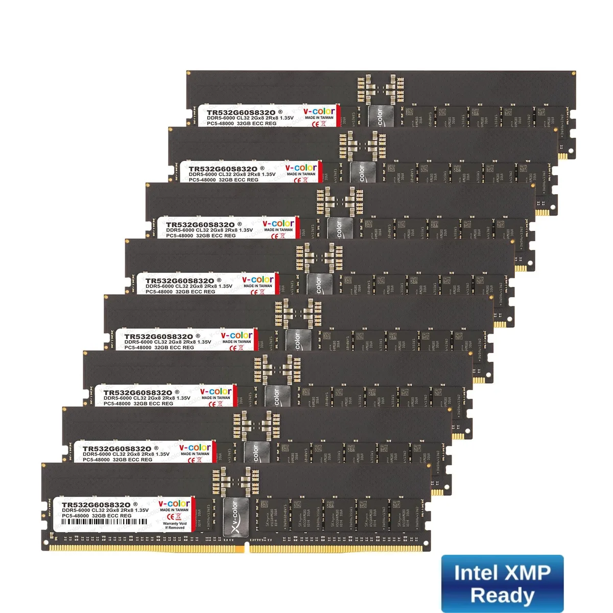 V-color V-color OC R-DIMM DDR5 256GB (8×32GB) 6000MHz CL32 ECC Registered Memory Upgrade — product photo