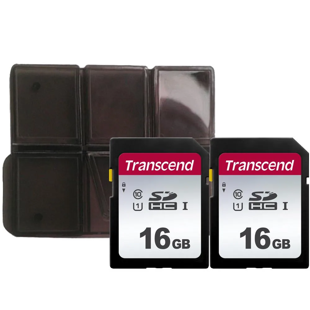 Transcend Transcend TS16GSDC300S 16GB UHS-I U1 SDHC Card 2-Pack with Holder — product photo