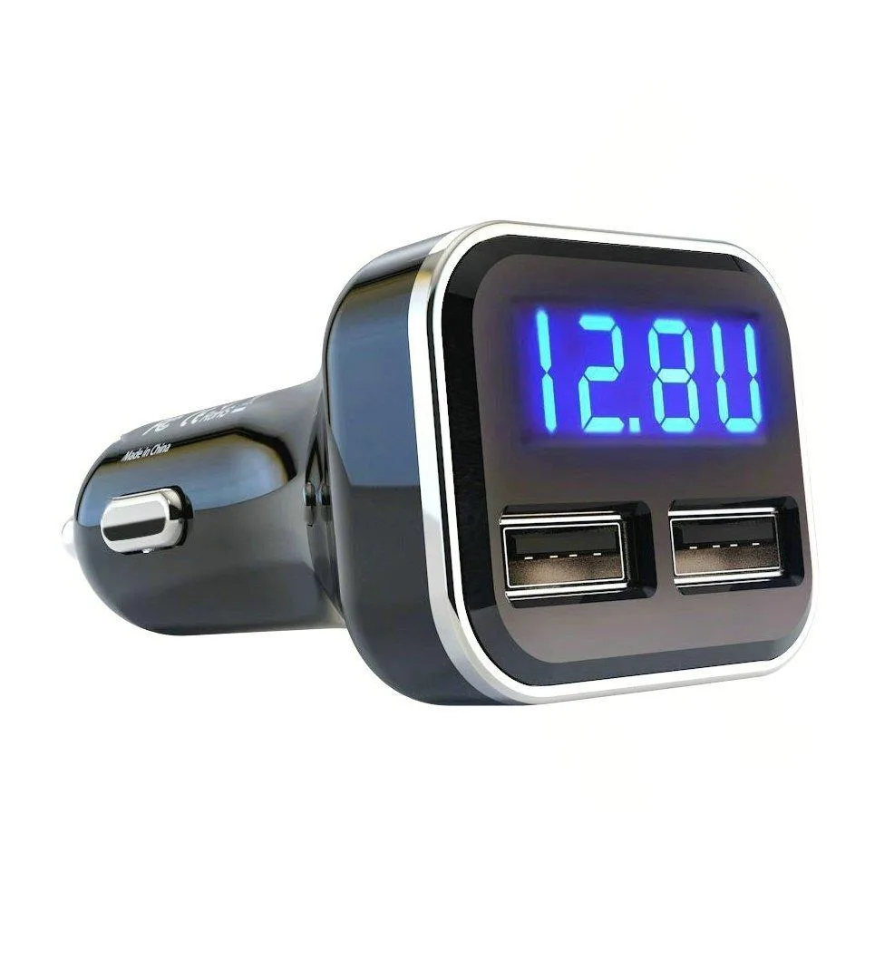  JEBSENS KMD01 4.8A 24W Dual USB Car Charger with LED Voltage Display — product photo