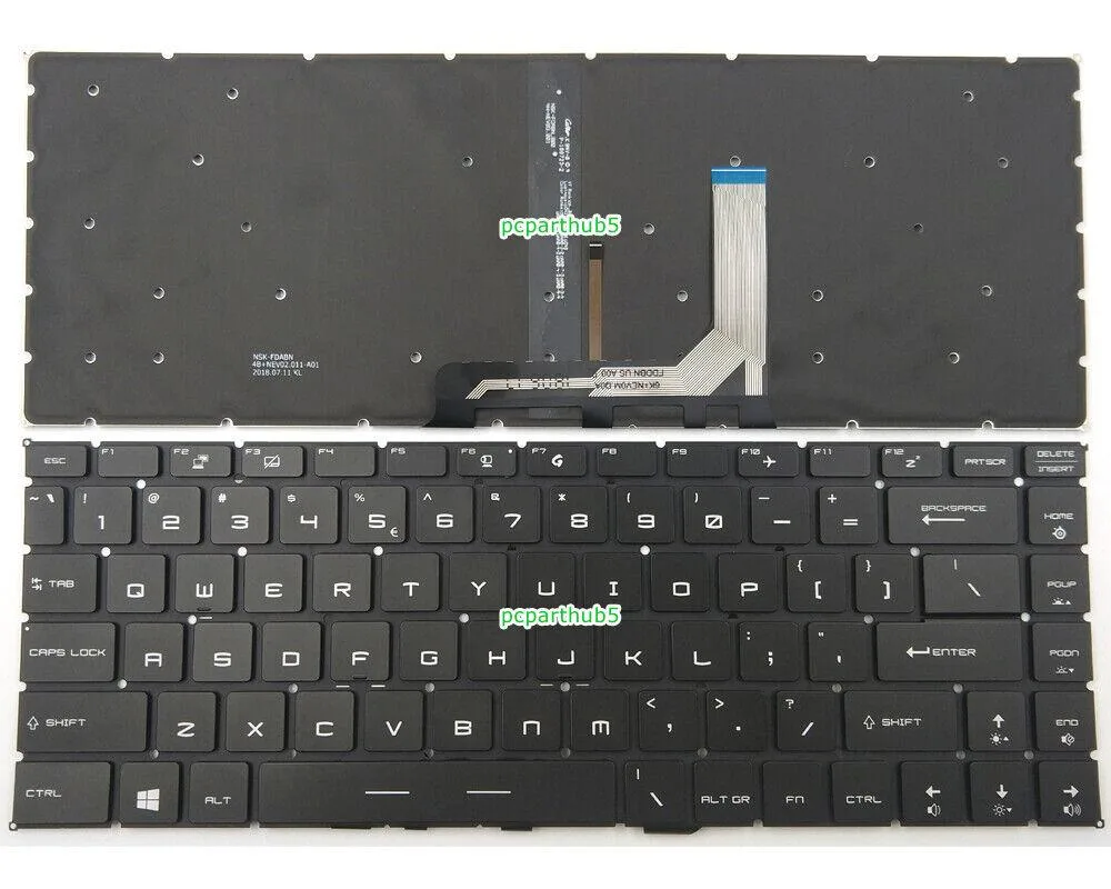 NShi NShi MS-14B3 Keyboard US Backlit for MSI Modern 14 A10RB A10M A10RAS — product photo
